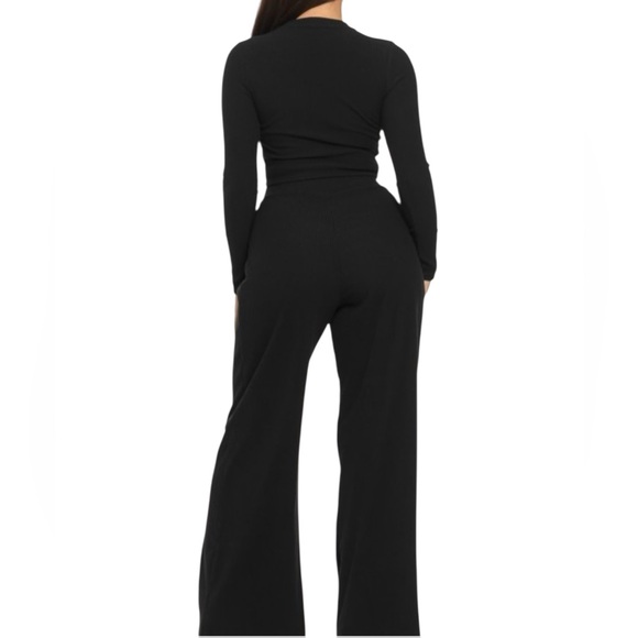 📦Julia by Love J Two Piece Athlesure/Dress/Comfort Pant Set in Black - Picture 2 of 3